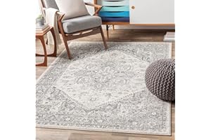 ARTISTIC WEAVERS Surya Khartoum Vintage Rug - Area Rugs Living Room, Dining, Hallway, Bedroom - Chic Scandi Rug, Traditional Boho Rug Style and Soft Easy Care Pile - Large Rug 160x220cm, Grey and Beige Rug