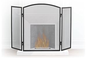 Relaxdays 10022304 Griglia Parascintille per Camino in Acciaio, Protezione per Stufa e Caminetti, HxL: 62 x 96 cm, Nero