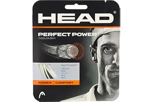 HEAD Perfect Power Squash String (10m) - 17L Multifilament Core for Maximum Power and Shock Absorption - White