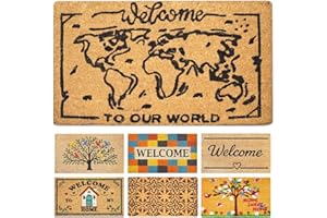 LUA VIKA Zerbino ingresso esterno cocco - Mondo - 40x70 cm - tappeto ingresso esterno casa - zerbino cocco - zerbini moderni e originali