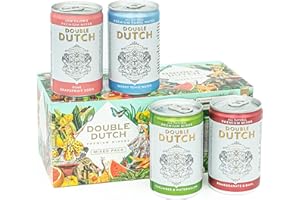 Double Dutch Variety Pack – 8 x 150ml Premium Mixers | Low Calorie, Vegan-Friendly Tonic Waters for Gin, Vodka, Tequila & Cocktails | Includes Selection of World-Class Soft Drinks & Flavoured Mixers