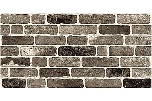 IZODEKOR 3D Wall Panels Brick Effect - Cladding, Stone Look, Styrofoam Facing for Living Room, Kitchen, Bathroom, Balcony, Bedroom, Back of Counter and Teras | Path of Gray