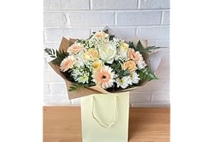SELL FLOWERS ONLINE Cream And White Fresh Flowers Delivery - Luxury Hand-Tied Bouquet Arrangement with Roses Next Day Delivery - Anniversary Flowers - Birthday Flowers,Thank you Gift