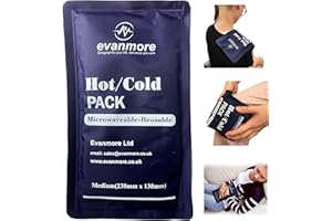 Reusable Hot Cold Gel Pack Packs - Evanmore Ice Heat Therapy Wrap Compress for Pain Relief from Injuries Sprains Inflammation, Headaches Muscle Pains Microwave Freezer 13 x 23cm (1)
