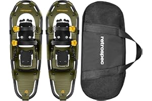 Retrospec Drifter Snowshoe for Men & Women - Aluminum Frames & a Double-Rachet Binding System - Lightweight All Terrain Snow Shoes with Heel Lifters & Pivot System