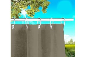 Byour3 Toldos Exteriores con Agujeros En Parte De Arriba Y Ganchos De Metal Tejido Antimoho Repelente Al Agua Toldo De Tela Algodón Resinado para Terrazas Gazebos Balcon (Barro, A190xL285cm)