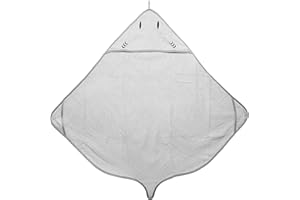 Ubbi Ręcznik kąpielowy z kapturem dla niemowląt, ultramiękki i chłonny, francuska bawełna frotte, idealny prezent dla niemowląt i maluchów, szara płaszczka