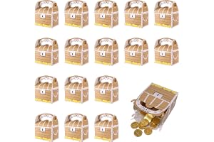 Pirater skattkista, 16 stycken miniskattkista (7 × 11 × 7 cm) | Papper skattkista med handtag liten skattkista för piratskatt
