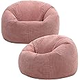 icon Kingston Large Bean Bag, Set of 2, Jumbo Cord Bean Bag, Dawn Pink, Bean Bag chair for Adults with Filling Included, Comfortable Lounging Chair for All Ages