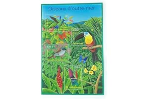TIMBRE FRANCE Bloc N’56 Neuf et Authentique de 4 Timbres de France de Collection de 2003 avec N’ 3548 à 3551. Oiseaux : Colibri, Toucan..