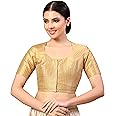 Studio Shringaar Womens Polyester Short Sleeves Handloom Silk Saree Blouse