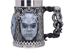 Nemesis Now B5604T1, Collectable Tankard Harry Potter Death Eater Mask Voldemort-Boccale da Collezione, Resina, Nero Argento, 15.5 cm