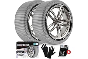 ‎AUTODOMY Autodomy Textil Schneeketten Größe XL Kompatibel mit Allen Reifen | Reifensocken für Winter die den Reifen Nicht Beschädigen | Textil Schneeketten Auto, Homologiert Schnell Ohne Werkzeug
