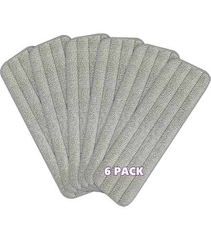 6 Panni In Microfibra Per Mocio – 33x12 Cm, Riutilizzabili, 2-in-1 Asciutto/Bagnato, Con Attacco A Strappo, Per Pavimenti In Legno E Piastrelle