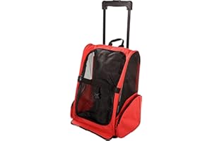 MOOL Pet Travel Bag Carrier Backpack with Integrated Trolley and Retractable Handle