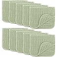 Comfy Cubs Muslin Burp Cloths Large 100% Cotton Hand Washcloths for Babies, Baby Essentials 6 Layers Extra Absorbent and Soft Boys & Girls Baby Rags for Newborn Registry (Sage 10-Pack, 20" X10")