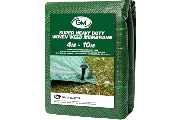 Toile de Paillage 125gsm (4m x 10m) GardenersDream - Bâche Jardin Anti-Mauvaises Herbes, Verte, Anti UV, Résistante