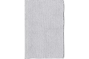 Decomira Alfombra de Baño Antideslizante de Chenilla | Alfombrilla súper Absorbente y Lavable a máquina | para el baño, la Ducha, la bañera o como Alfombra WC | Gris - 50x80 cm