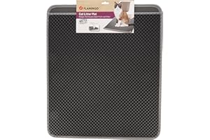Flamingo Matz Cat Litter Tray Mat - Grey, 70 x 60 x 1.3 cm, Non-Slip and Durable, Ideal for Maine Coon, British Shorthair, Ragdoll, Norwegian Forest Cat etc.