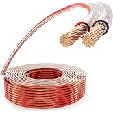 Poppstar Speaker Cable 10 m 2 x 2.5 mm&sup2; (OFC 99.99% Pure Copper Internal Conductor, Transparent PVC Coated)