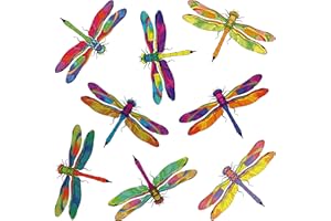 STICKERS4 Window Stickers - 8 Beautiful Dragonflies Decorative Electrostatic Stickers - Prevent Birds Bumping Into Your Windows