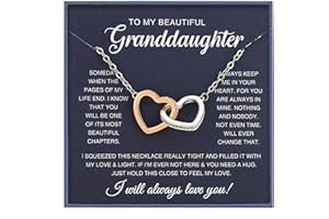 Tyniffer To My Beautiful Granddaughter Necklace Interlocking Heart Pendant Necklace To My Granddaughter Birthday Gifts Graduation Gift form Grandma Grandpa