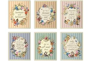 ASVP Shop Alice In Wonderland Prints Pack Of 12 Props Postcards Quotes Perfect for Parties Bedroom Classroom