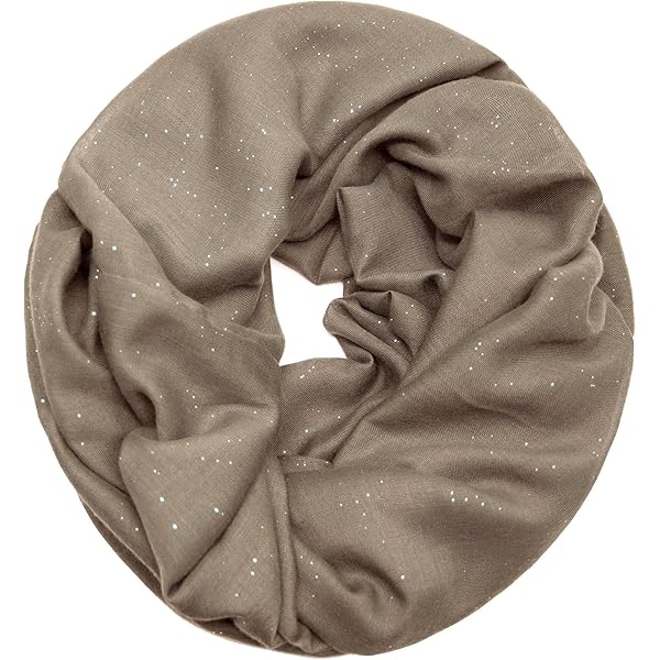 styleBREAKER Loop sjaal met metallic sneeuwvlokjesprint, buissjaal, shawl, dames 01017064, Farbe:Donkerblauw