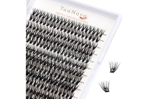 YOONOYA Extensiones Pestañas Individuales Cluster 280 Piezas 40D 9-16mm 0.07 D Curl Pestañas Postizas, Pestañas para transformar tu mirada extensiones Manga DIY(40D-9-16mm-mix)