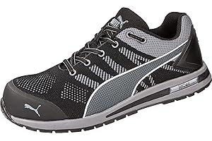 PUMA Safety Elevate Knit Low Zapatos de Trabajo Zapatos de Seguridad S1P ESD HRO SRC Tapa de Fibra de Vidrio Cubierta Protectora Antideslizante sin Metales Hombres