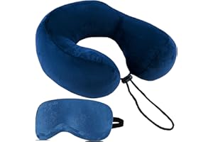 Trajectory Travel Neck Pillow with Sleeping Eye Mask Combo with 5 Years Warranty for Travel in Flight car Train Airplane for 