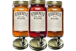 ‎O'DONNELL MOONSHINE O'Donnell Moonshine Geschenkset | Geschenkbox | Premium Likör nach amerikanischer Tradition | 3 x 700ml | Natürliche Zutaten | Vegan | mit Ausgießer (Pralle Kirsche/Harte Nuss/Toffee)