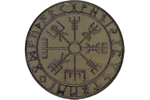 LEGEEON Olive Drab Vegvisir Viking Compass OD Green Norse Rune Morale Tactical Hook Patch