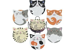 EGEN 6 STK Diamond Painting Untersetzer mit Halter, Diamond Art Painting Diamond Painting Erwachsene, Diamant-Malsets, zum Basteln Erwachsene