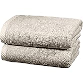 Amazon Basics - Handtuch-Set, schnelltrocknend, 50 x 90 cm, 2 stück, Händehandtuch - Platingrau, 100% Baumwolle, Drehscheibe