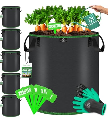 SunStream Pflanzbeutel Aus Vliesstoff – 5 Stück, 2,7 Liter, Mit Griffen