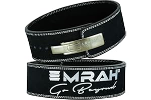 EMRAH Pro Buff Hide Leather Powerlifting Lever Buckle Gym Workout Fitness Weightlifting Belt for Men and Women | Durable Comfortable