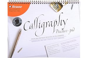 Brause 96450B - Un bloc à spirale de calligraphie 50 feuilles lignées crème 21x29,7 cm (français et anglais)