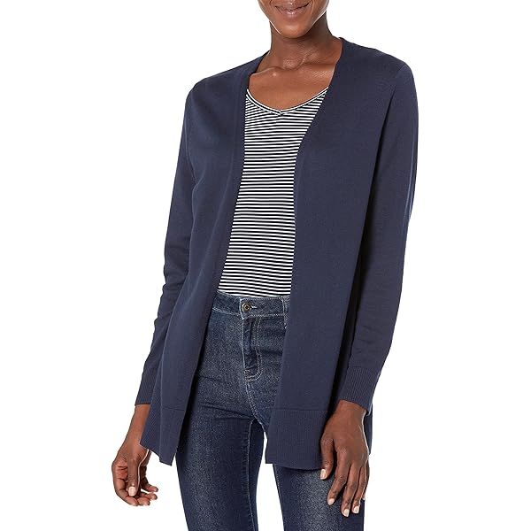 GRACE KARIN Cardigan Lungo Donna: Maniche Lunghe, Collo A Risvolto, Aperto, Nero, Taglia S