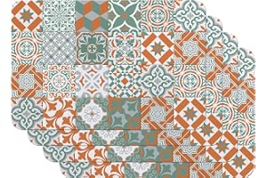 Venilia Bordsset för matsal Rewind Brick, bordstablett set om 4 avtorkbar polypropen, livsmedelssäker, 45 x 30 cm, 4 stycken