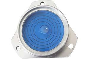 CATERPILLAR RED Niveau à Bulle d’Air Circulaire Bulls Eye Boîtier Métallique Vertical (Liquide Bleu) - Rond Niveau de Surface Outil Horloge Passion Caravane