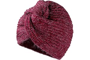 MFAZ Morefaz Ltd Donne Cappello Chemo Hat Turban Lana Mohair a Maglia Headwear Cross Twist