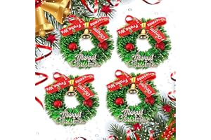 Amaxiu Mini ghirlanda natalizia per casa delle bambole, 4 pezzi, 1:12, in miniatura, da appendere, decorazione natalizia, accessori per casa delle bambole, mini ghirlande per casa delle bambole, porte