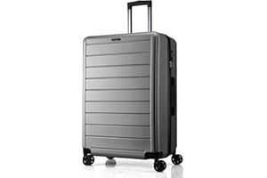 FLIEE Large Suitcase Hard Shell | Aluminum Telescopic Handle | TSA 3 Digit Combination Lock | 4 Dual Spinner Wheels | Lightweight Suitcase Large | Hold Check in Luggage (Grey, Large 28'')