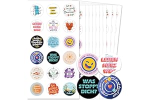 Biroyal 504 szt. naklejek z 18 motywami z sentencjami, zestaw inspirujących sentencji, naklejki do bullet journal, pamiętnik, dekoracyjne naklejki na prezent, kopertę listową, notatnik