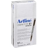 Artline Drawing System 0.1 &Ccedil;izim Kalemi, 0.1 mm, Siyah