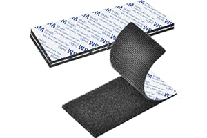 RUSOZ 3M taśma samoprzylepna na rzep, bardzo mocna, 2 pary rzepów samoprzylepnych, czarne nylonowe podkładki samoprzylepne Velcro Power Długość 20 cm, szerokość 10 cm Taśmy na rzepy do domu, biura, garażu