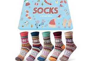 YULARA Christmas Gifts for Women Nordic Socks: Wife Stocking Fillers Women Ladies Thermal Socks Womens 4-7, Winter Warm Cosy Thick Bed Socks Xmas Gifts for Women Ladies Gifts for Mum Her Christmas Presents