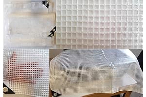 COST WISE Clear & Reinforced Tarpaulin/Ground Sheet/Fly Sheet,builders tarp,garden dry cover,winter plant cover up (2m x 3m,)