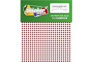BYUP Lot de 1440 pastilles adhésives en film PVC résistant aux intempéries - 5 mm - Rouge foncé